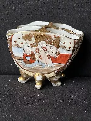 VTG  Antique Japanese Porcelain  Moriage Hand Painted Vase Unique Miniature • $29.95