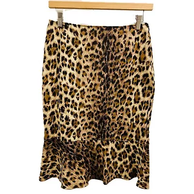 Moschino Leopard Print Skirt Size 8 Vintage Y2K Animal Mobwife 90s • $75