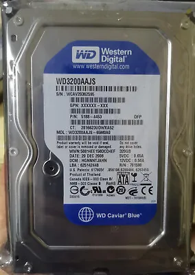 Original Western Digital 320GB WD3200AAJS-65M0A0 7200RPM SATA 3.5  Hard Drive • £15