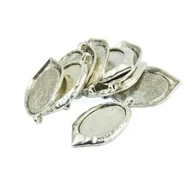 10pcs Blank Bezel Cabochon Setting Antique Silver 22 X 29mm Tray Pendants • £7.21