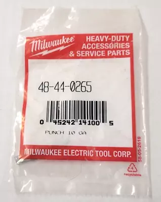 Milwaukee 48-44-0265 10 Gage Punch Fits Model 6880 Nibbler • $64.99