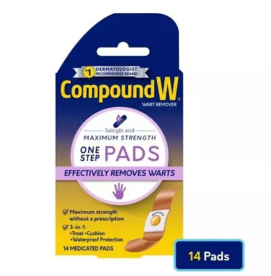 Compound W Plantar Verruca Treatment Wart Remover X 14 BRAND NEW MAX STRENGTH • £15