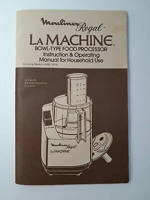 Mouliner Regal LA Machine Food Processor Instructions Manual Recipes V588 V616 • $19.99