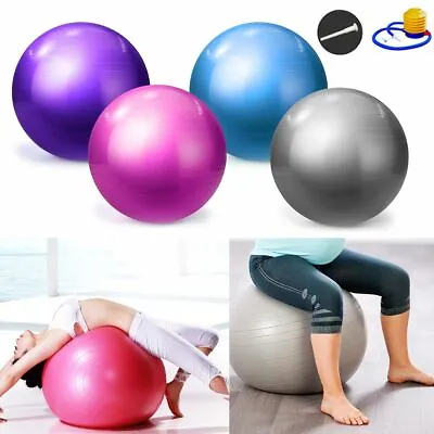 $6.55 • Buy 25.6  Yoga Ball Exercise Anti Burst Fitness Balance Workout Stability W/ Pump US