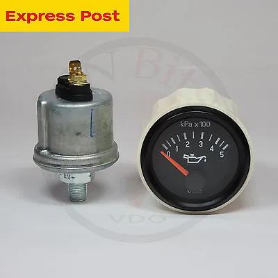 VDO VISION 52mm 12V 500kpa OIL PRESSURE GAUGE + SENDER AUTOMOTIVE MARINE 4WD • $120.23