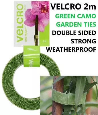 VELCRO® Brand ONE-WRAP Reusable Garden Ties Double Sided Hook & Loop Green Tape • £3.25