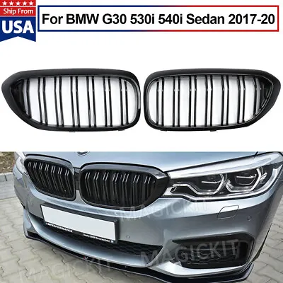 Shiny Black Front Kidney Grille Grill For BMW G30 G31 5-Series 530i 540i 2017-20 • $33.15