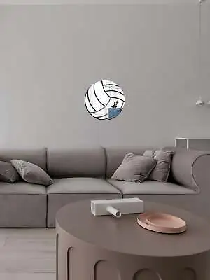 Volleyball Shaped Mirror Wall Sticker Decorative Wall Art Creative Design For • $7.64