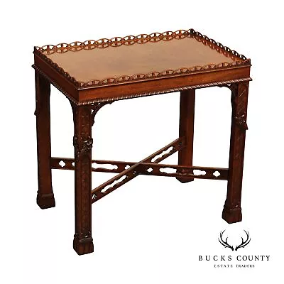 Henredon 'Historic Natchez Collection' Chippendale Style Mahogany Tea Table • $1495