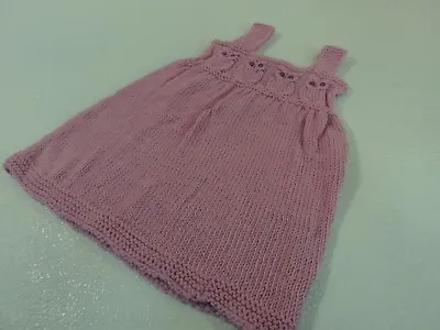 Handcrafted Knitted Baby Jumper Cotton Candy Pink 100% Merino Wool 9-12 Months • $52.80