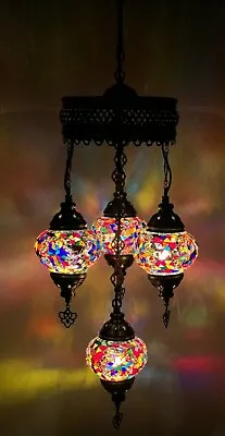 £94.98 • Buy Turkish Moroccan Glass Mosaic Multicolour Hanging Lamp Ceiling Light Chandeliers