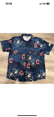 Men's Cleveland Guardians MLB Blue SGA Hawaiian Shirt SZ XL • $20.95