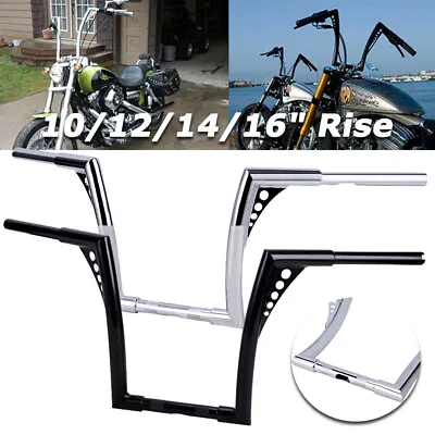 10  12  14  16  Rise Handlebar Ape Hangers 1-1/4  For Harley FLST FXST Sportster • $88.31