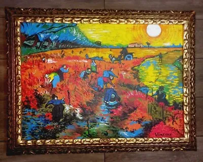 $900 • Buy Vincent Van Gogh  (Handmade)  Oil Painting On Canvas Signed & Stamped 64x84 Cm