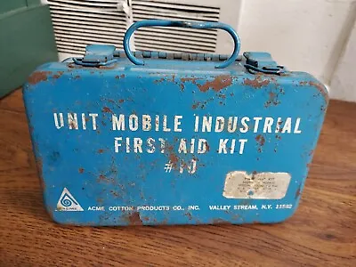 Vintage UNIT MOBILE INDUSTRIAL FIRST AID KIT- METAL CASE ACME • $50