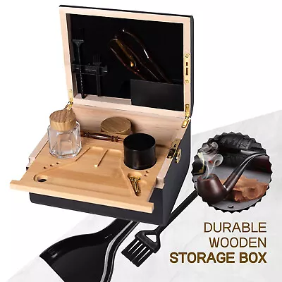 Premium Large Bamboo Storage Box With Lock Storage Wood Box With Glass Jars Tool • $70.99