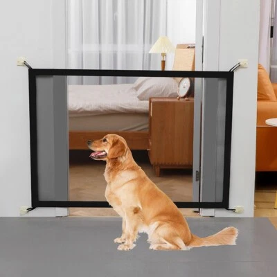 £7.98 • Buy  Large Pet Dog Baby Safety Gate Mesh Fence Magic Portable Guard Net Stairs Door