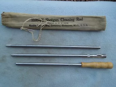 Vintage Marble's Shotgun Cleaning Kit # 400-10 Aluminum 3 Piece W/Wood Handle • $37.75