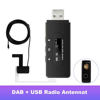 Dab Radio Receiver In Autoantenne Digital DAB Adapter Aux Tuner Box Audio USB • £23.69