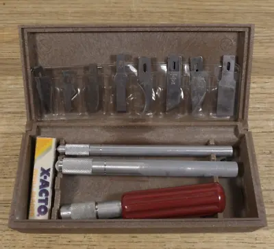 $27.95 • Buy X-ACTO Knife Tool Set In Original Plastic Woodgrain Plastic Case