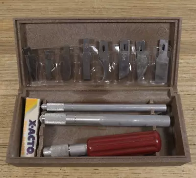$27.95 • Buy X-ACTO Knife Tool Set In Original Plastic Woodgrain Plastic Case