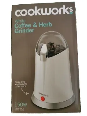 Cookworks 150W Kitchen Electric White Coffee + Herb Grinder *New Boxed* • £8.99