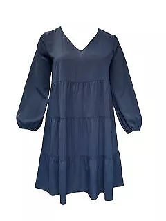 Marina Rinaldi Women's Blue Dania Pullover Shift Dress NWT • $56.25