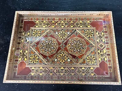 Vantage Rectangular  Wooden Mosaic Tray Handmade Decoration Tray 14X10 • $34.39