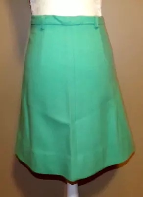Mid-Century Seafoam Green Skirt Wool A-Line Secretary Nerd Geek Mad Men 28  19  • $34.99