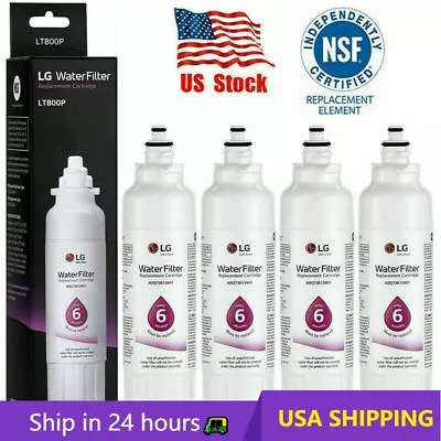 4 PC Lg Lt800p Refrigerator Replacement Water Filter New Sealed Fit ADQ73613401 • $33.88