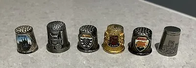 Metal Souvenir Thimbles X 6 • £3