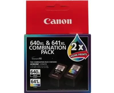 Canon GENUINE PIXMA 640XL Black & 641XL Color Inkjet Cartridges Combination Pack • $88.95