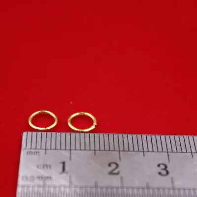 999 Pure Real 24K Yellow Gold Earrings Hoop Mini Small Circle 6mm Dia • $58.19