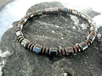 $31.49 • Buy 100% Magnetic Hematite Bracelet Anklet Necklace 1 Row Healing 8mm Wide