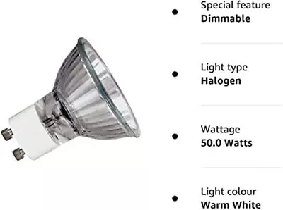 GU10 50 W Dimmable GU10 Halogen Bulbs 36° Spot Light Bulbs - 6 Pack • £7.99
