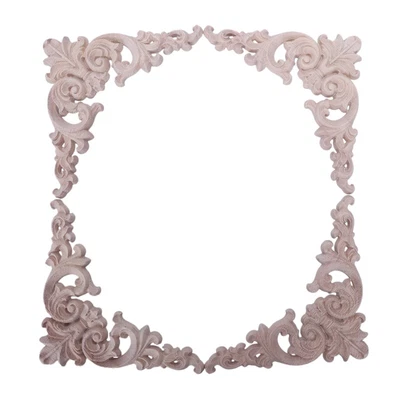 $10.69 • Buy 4pcs Rubber Wood Oak Carved Corner Onlay Applique Furniture Home Door Decor DIh