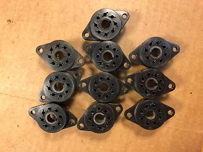 10 NOS Vintage Black 8-Pin Octal Vacuum Tube Sockets USA Alcon Bakelite (Qty Av) • $30