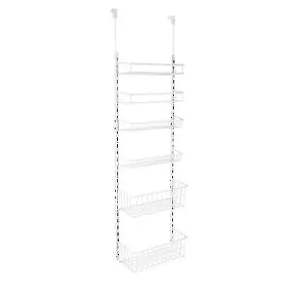 Mainstays Over The Door Rack Organizer With 6 Tier Adjustable Shelves Powder Coa • $34.15