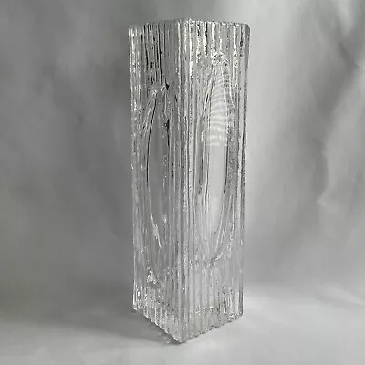 Vtg 1970s Daum Crystal Crater Collection Brutalist Modernist Vase • £124.98