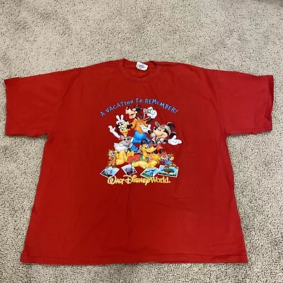 Vintage Walt Disney World- A Vacation To Remember Postcards Red Shirt XL • $25