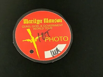 Vintage 2000 Marilyn Manson Guns God & Government World Tour Photo Pass • $17.50