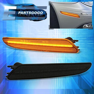 For 07-09 Mercedes Benz W211 E Class Smoked LED Bumper Side Marker Lights Lamps • $23.99