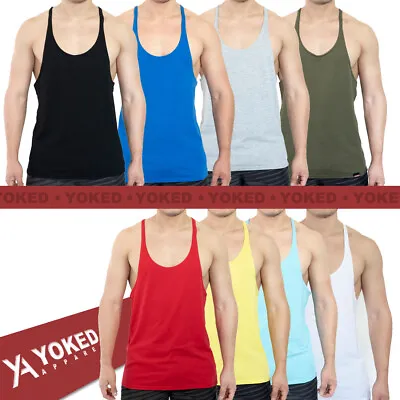 YOKED Apparel Thin Strap Stringer Men Tank Top Bodybuilding & Fitness Style 1221 • $9.99