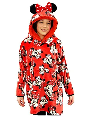 Girls Disney Minnie Mouse Oversized Hoodie Hoody Sweatshirt Teens • £14.95