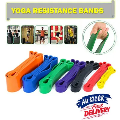 $6.39 • Buy Heavy Duty Resistance Yoga Bands Loop Exercise Fitness Workout Band Gym Band AU