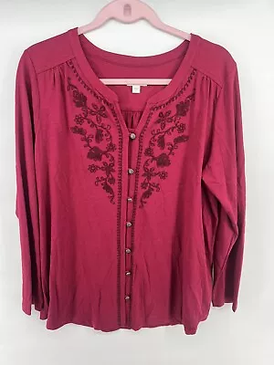 J Jill Blouse Womens L Button Front Long Sleeve • $22