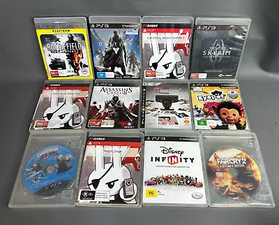 Sony PS3 PlayStation 3 Games-Bulk X12 Games-SkyrimFarcry2EyepetCall Of Duty • $20.97