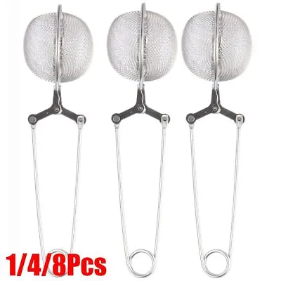 1/4/8 Pack Tea Mesh Stainless Ball Shape Tea Infuser Steel Strainer With Handle • $5.42