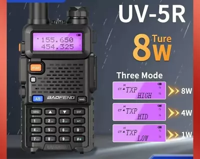 Baofeng UV-5R VHF UHF Dual-Band Ham 5W 8W Portable Two-way Radio Walkie Talkie • £23.99