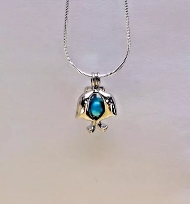 Make A Wish Pearl Cage Pendant Necklace - Dolphins - 925 Chain+Pearl Included • $11.95